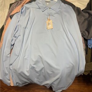 Peter Millar Light Blue Polo Long Sleeve